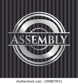 Assembly silver shiny badge. Vector Illustration. Mosaic.