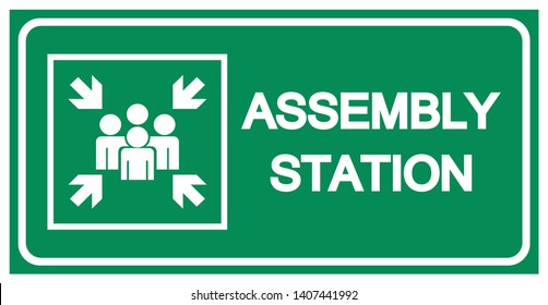 Assembly Station Symbol Sign, Vector Illustration, Isolated On White Background Label .EPS10 