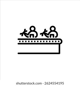 ícone da estrutura de tópicos do trabalhador da montagem. ilustração da arte da linha de atividade de fábrica.