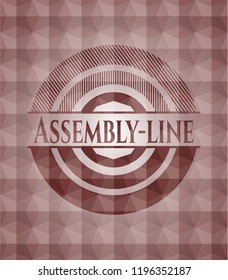 Assembly-line red seamless geometric emblem.