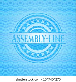 Assembly-line water emblem background.