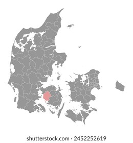 Assens Stadtplan, administrative Abteilung von Dänemark. Vektorillustration.