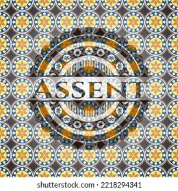 Assent arabesque style emblem. arabic decoration. 