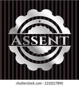 Assent silver emblem or badge