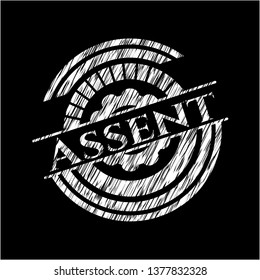 Assent written on a blackboard