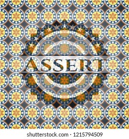 Assert arabic style badge. Arabesque decoration.