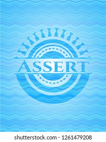 Assert sky blue water style badge.