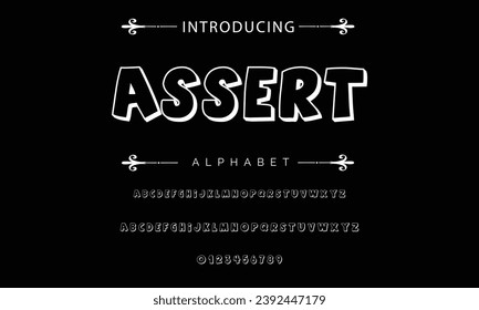 Assert Vector Illustration Playful Handmade Typography. Font For Kids And Games
