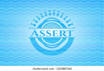 Assert water concept style badge.