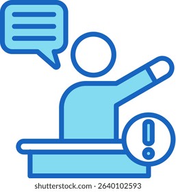 Assertive Icon Blue Vector Illustration