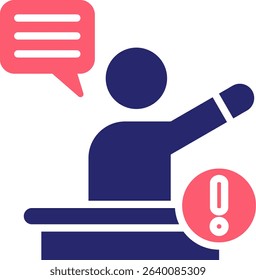 Assertive Icon Fill Vector Illustration