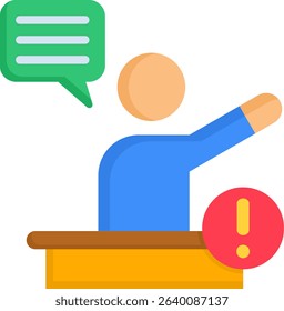 Assertive Icon Flat Vector Illustration