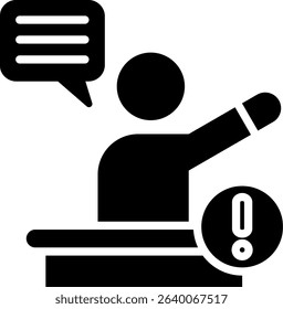 Assertive Icon Glyph Vector Illustration