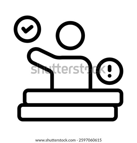 Assertive icon illustration in line style. Perfect for website mobile app presentation. Suitable for any user interface and user experience