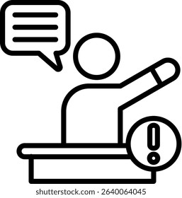 Assertive Icon Line Vector Illustration