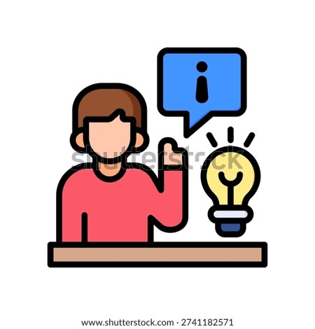 Assertive Icon Lineal Color Vector Illustration