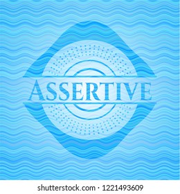 Assertive water concept style badge.