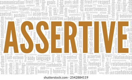 Assertive word cloud conceptual design isolated on white background.