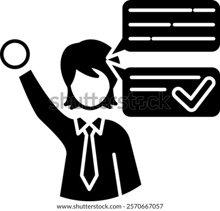 Assertiveness Icon - Black Filled Style - Social Anxiety Theme