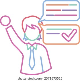 Assertiveness Icon - Dual Tone Style - Social Anxiety Theme