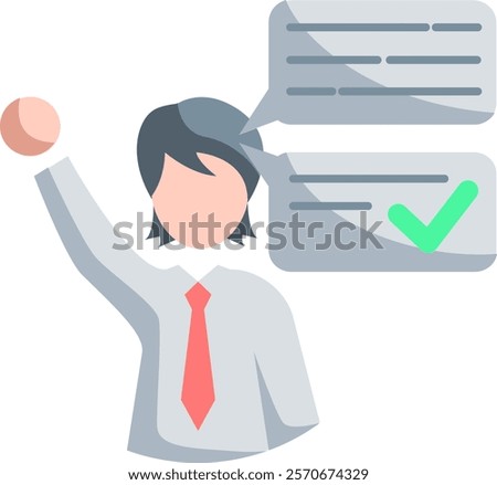 Assertiveness Icon - Flat Color Style - Social Anxiety Theme