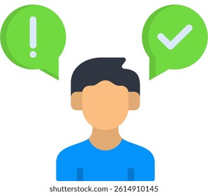Assertiveness Icon Flat Vector Illustration