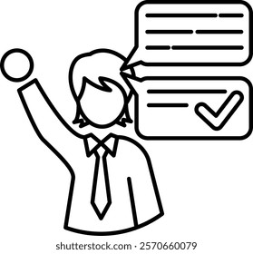 Assertiveness Icon - Line Style - Social Anxiety Theme