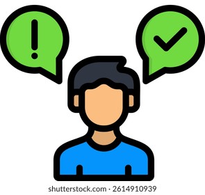 Assertiveness Icon Lineal Color Vector Illustration