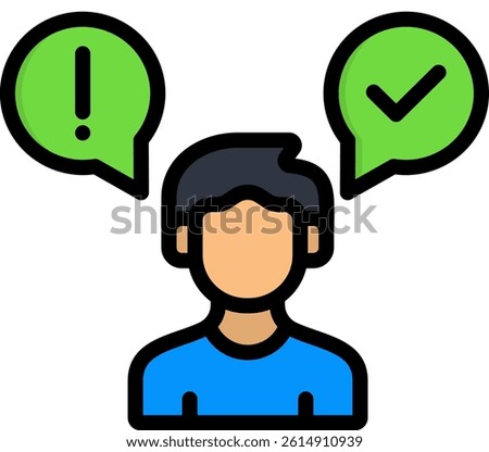 Assertiveness Icon Lineal Color Vector Illustration