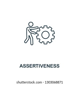 Assertiveness icon. Thin outline creative Assertiveness design from soft skills collection. Web design, apps, software and print usage.