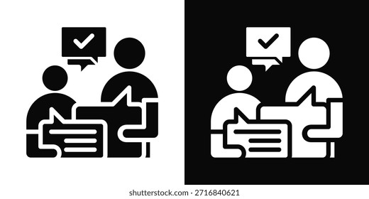 Estilo de fondo blanco y negro del icono de la asertividad