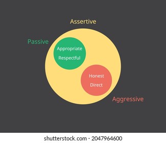 the assertiveness which is combines of aggressive and passive