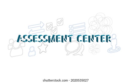 assesment center vector abstract concept word design symbol cloud