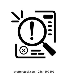 assesment for crisis audit icon with thin line page. concept of important tax statistics symbol or business procedure sign. 