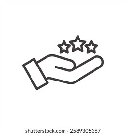 assess demand icon isolated stroke in black color
