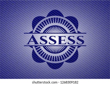 Assess jean or denim emblem or badge background