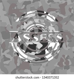 Assess on grey camo texture