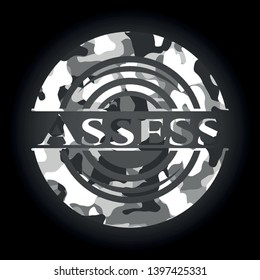 Assess on grey camo texture