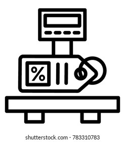 Assessed rate concept line vector icon