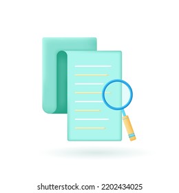 Assessment  3d icon. personal audit and assessment center Human resources. 3d render vector illustration