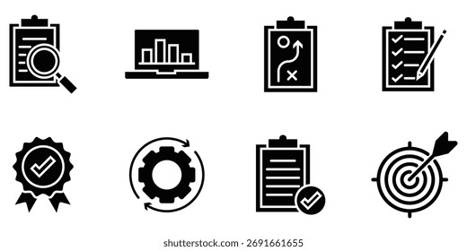 Ilustración del Anuncio del Vector de evaluación y acreditación para el proceso de evaluación empresarial y educativa