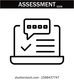  Assessment and Analysis line icon. Big UI icon in a flat design. editable stroke outline web icon .Vector illustration EPS10.