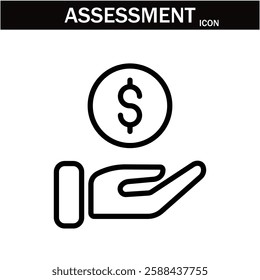  Assessment and Analysis line icon. Big UI icon in a flat design. editable stroke outline web icon .Vector illustration EPS10.