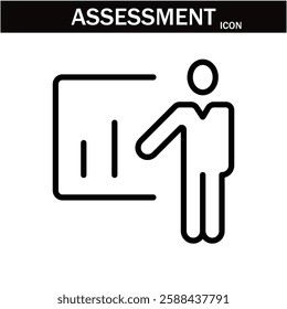  Assessment and Analysis line icon. Big UI icon in a flat design. editable stroke outline web icon .Vector illustration EPS10.