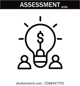  Assessment and Analysis line icon. Big UI icon in a flat design. editable stroke outline web icon .Vector illustration EPS10.