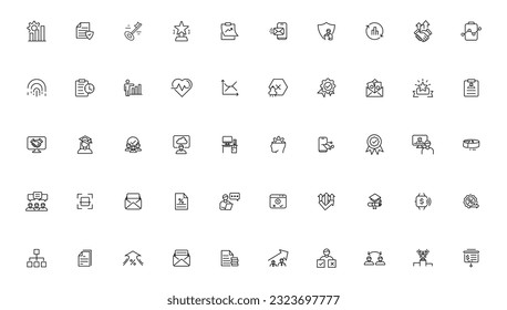 Assessment and analytics linear icons collection.Set of thin line web icon set, simple outline icons collection, Pixel Perfect icon set.