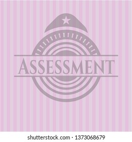 Assessment badge with pink background