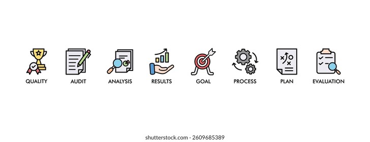 Assessment center banner web icon vector illustration concept for personal audit of human resources with icon of user candidate, recruit, competence, suitability, aptitudes, test and personality