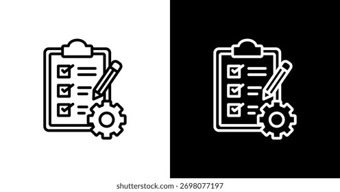 Assessment Checklist White Icon Set Design