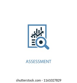 assessment concept 2 colored icon. Simple blue element illustration. assessment concept symbol design from analytics set. Can be used for web and mobile UI/UX